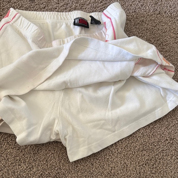 New York & Company High Low Mini Skirt White Pink - Picture 3 of 3